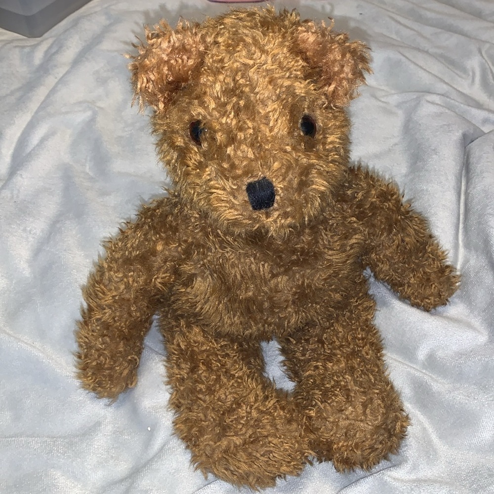 Ty Plush Bear with Curly Fur curly shaggy bear dark brown made in Korea 1991